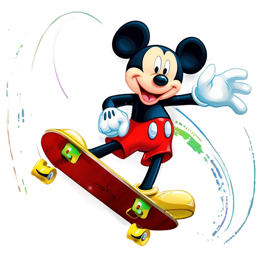 Mickey Mouse Skateboarding Png Pya