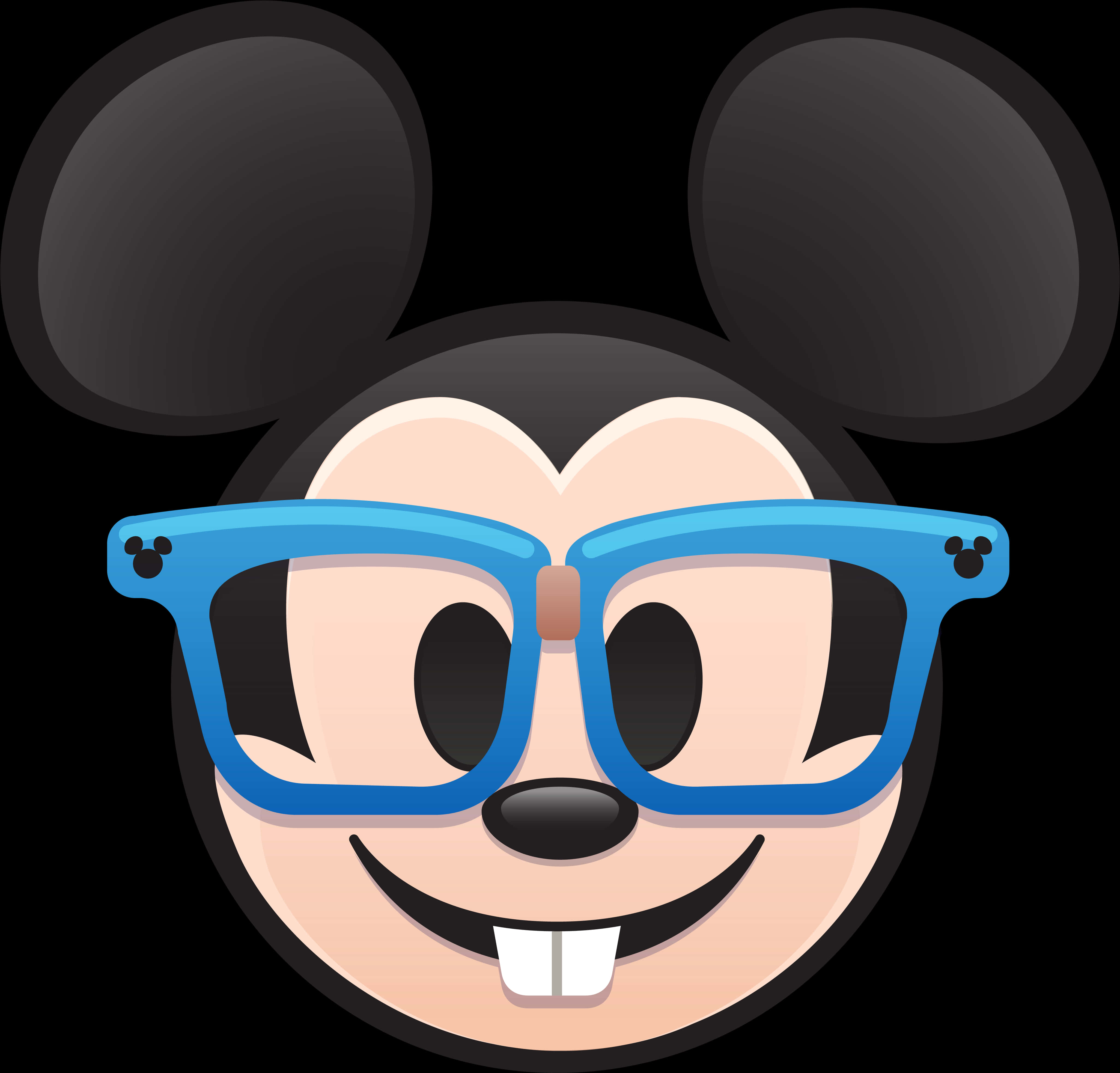 Mickey Mouse Wearing Blue Glasses