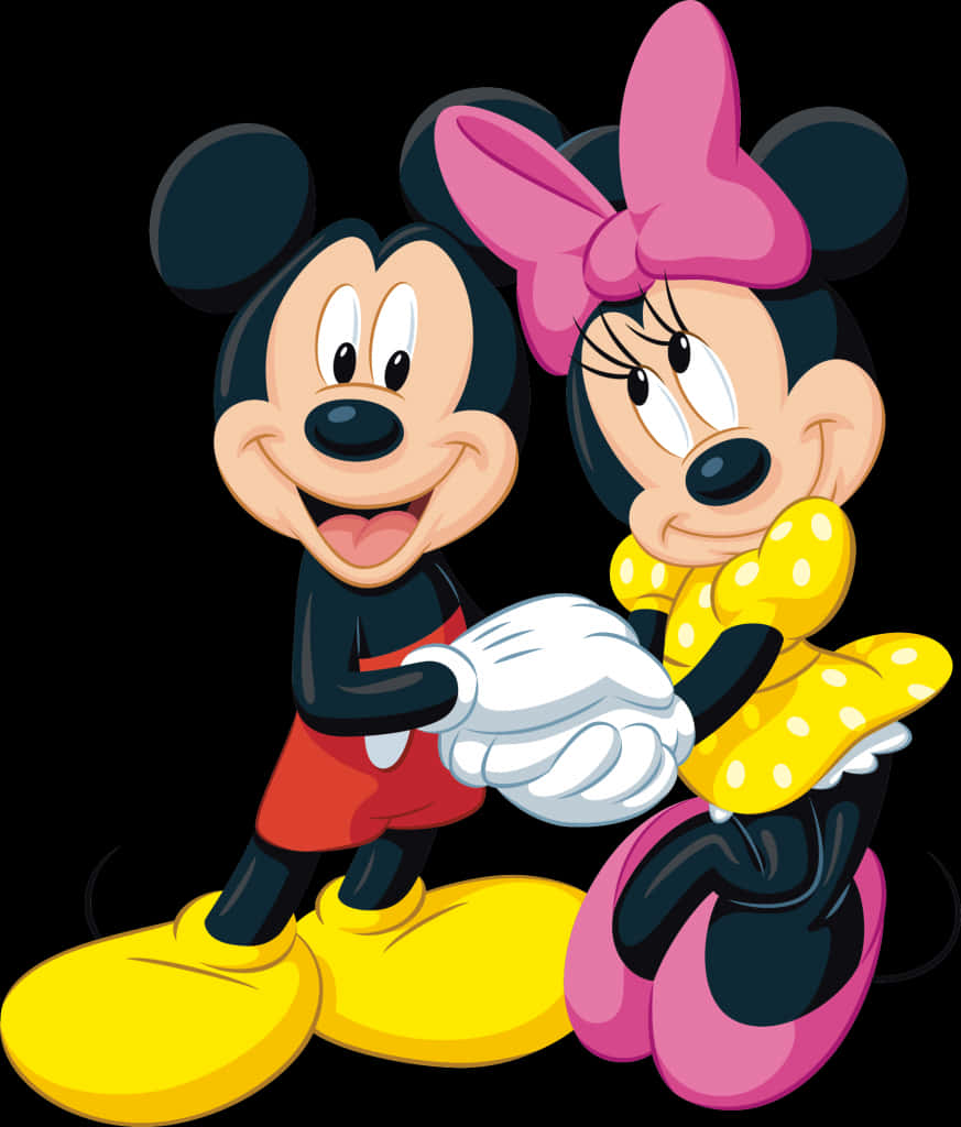 Mickeyand Minnie Holding Hands