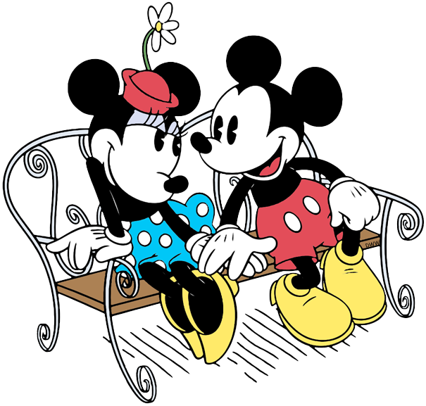 Mickeyand Minnie On Bench