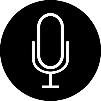 Microphone Icon Simple Black Background