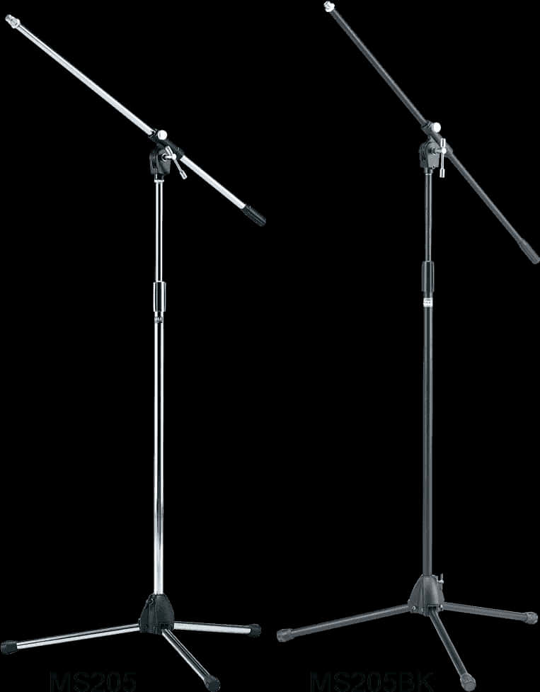 Microphone Stands Blackand Silver
