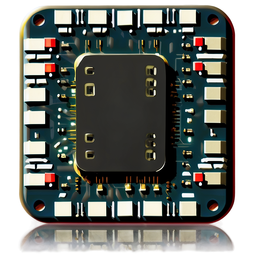 Microprocessor Chip Icon Png 06282024