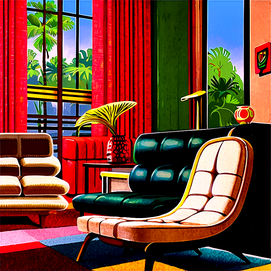 Mid-century Living Room Png 05242024