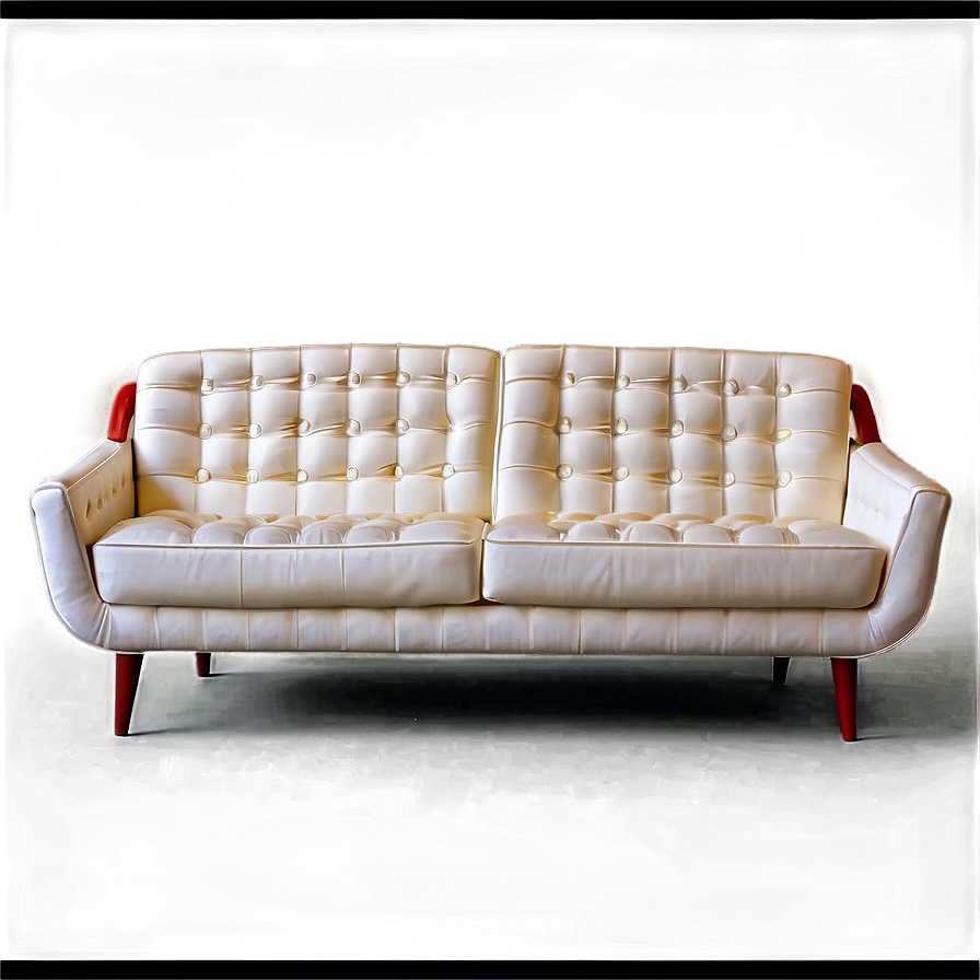 Mid Century Modern White Couch Png 06212024