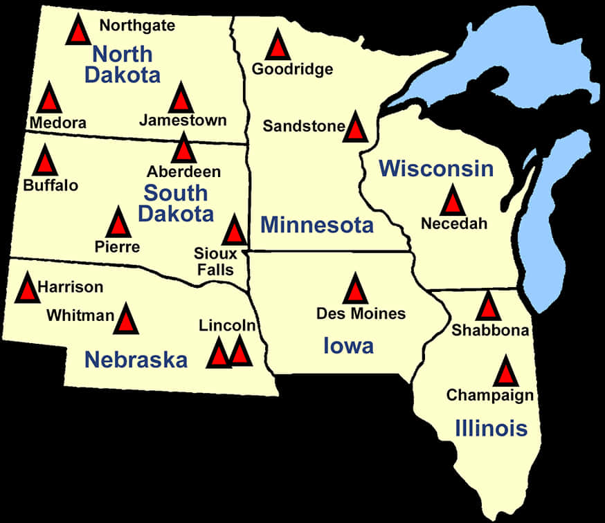 Midwestern U S Alert Zones Map