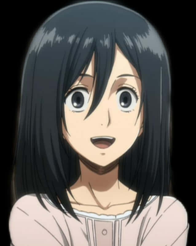 Mikasa Ackerman Surprised Expression Anime