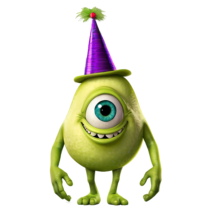 Mike Wazowski With Party Hat Png 05232024