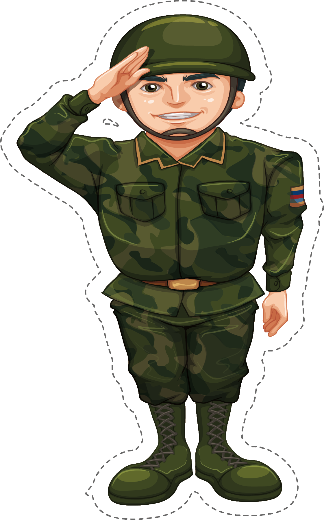 Military Salute Cartoon Character