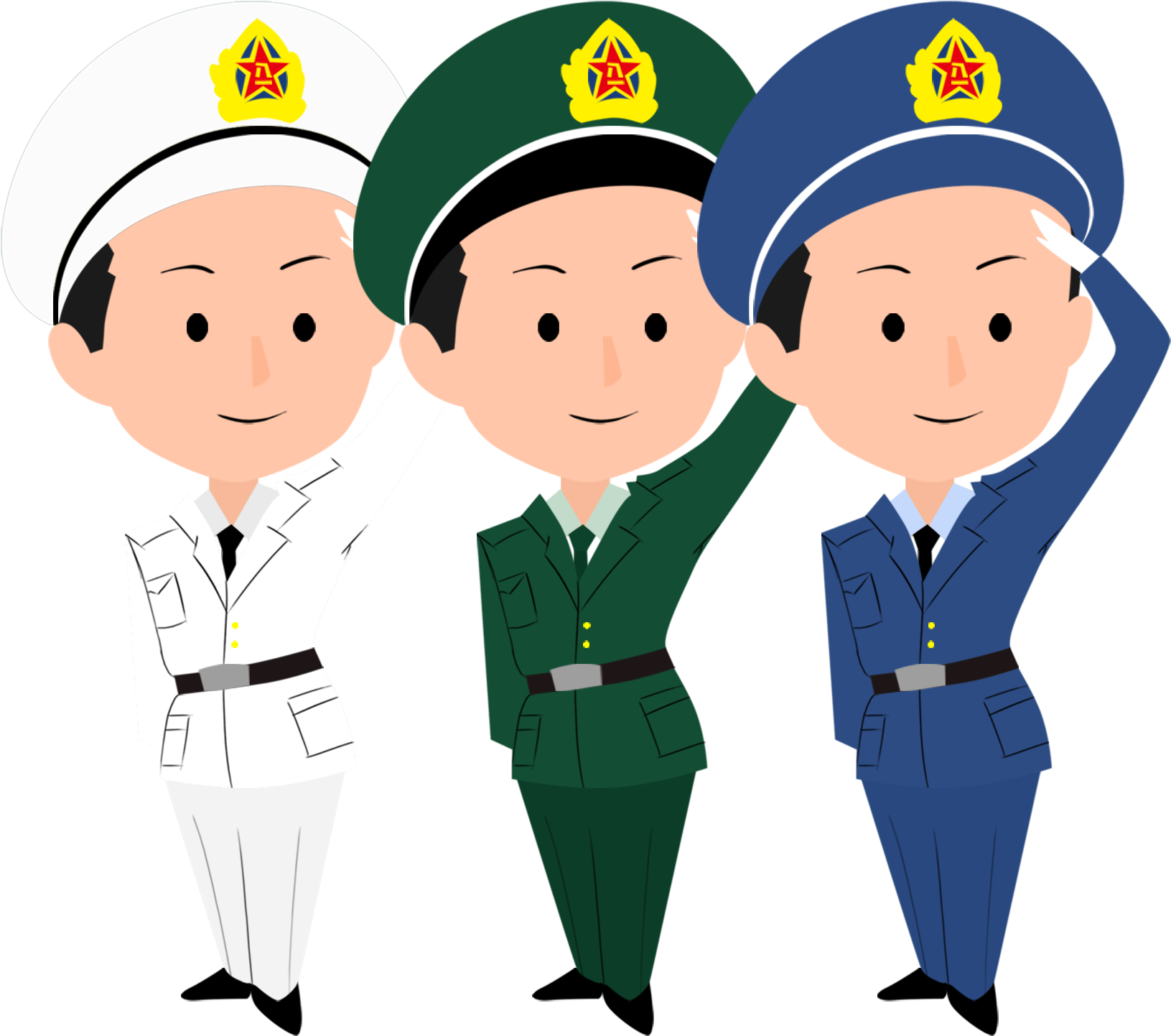 Military Salute Cartoon Characters