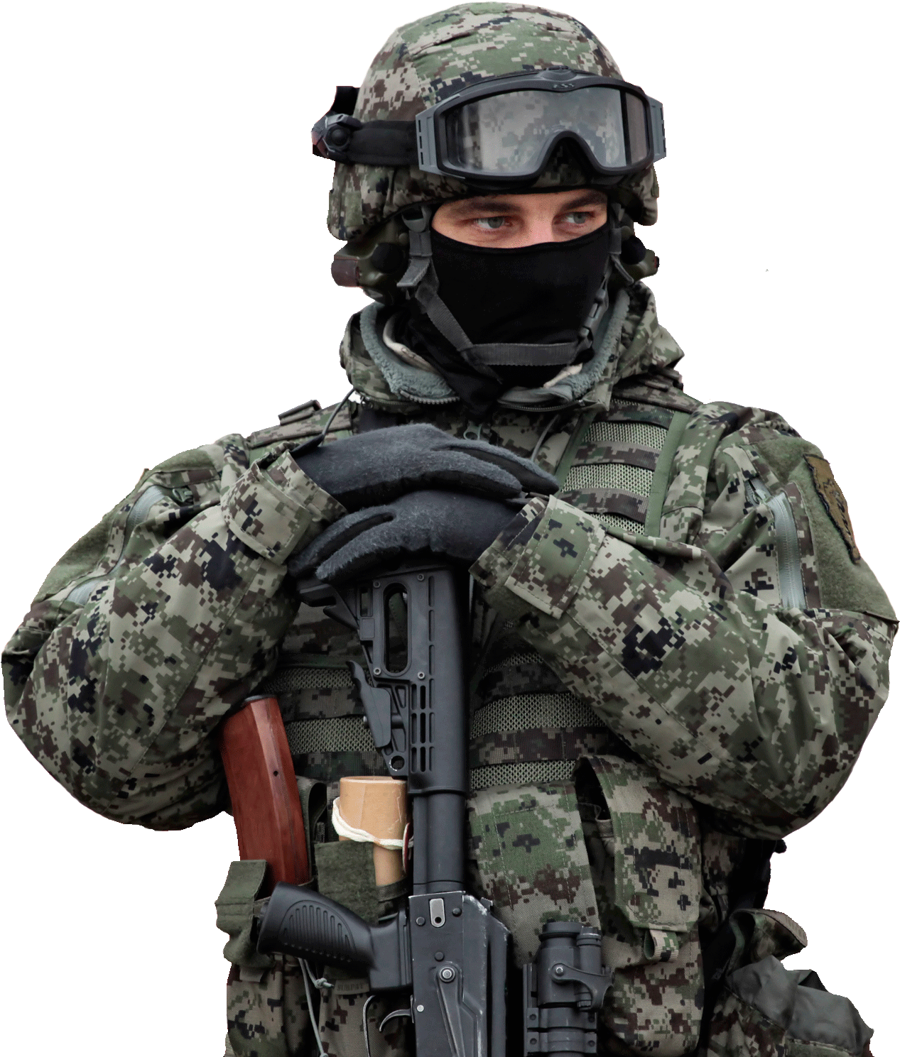 Military Soldier Portrait Camouflage Gear