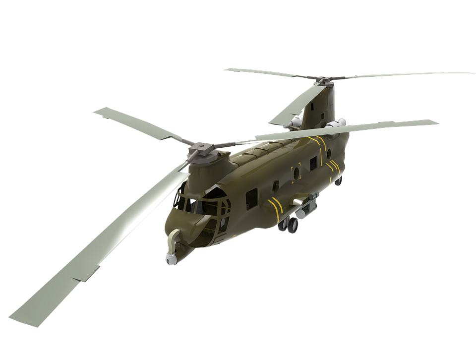 Military Transport Helicopter Isolated