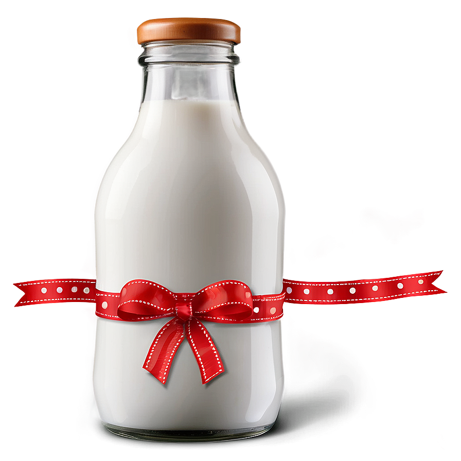 Milk Bottle With Ribbon Png Snq7