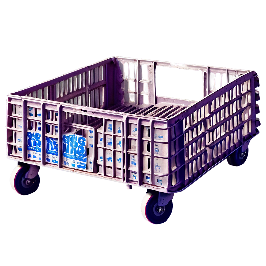 Milk Crate On Wheels Png Pmb36