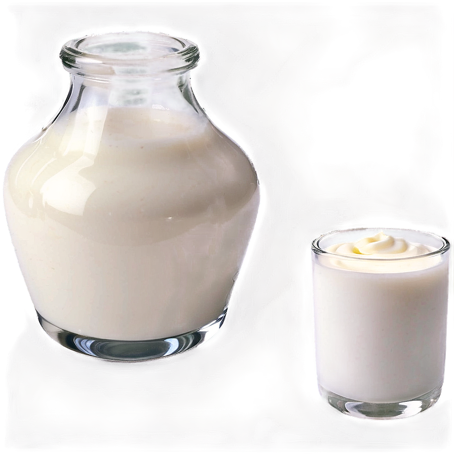 Milk Glass With Cream Top Png Tan