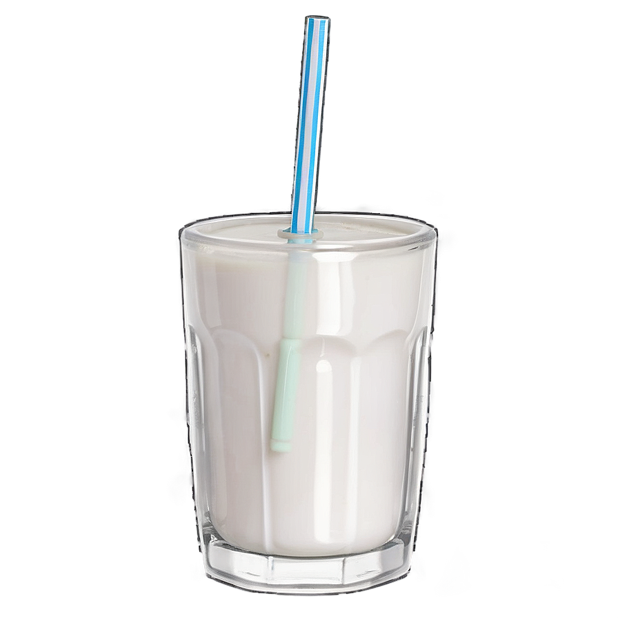 Milk Glass With Straw Png 06262024