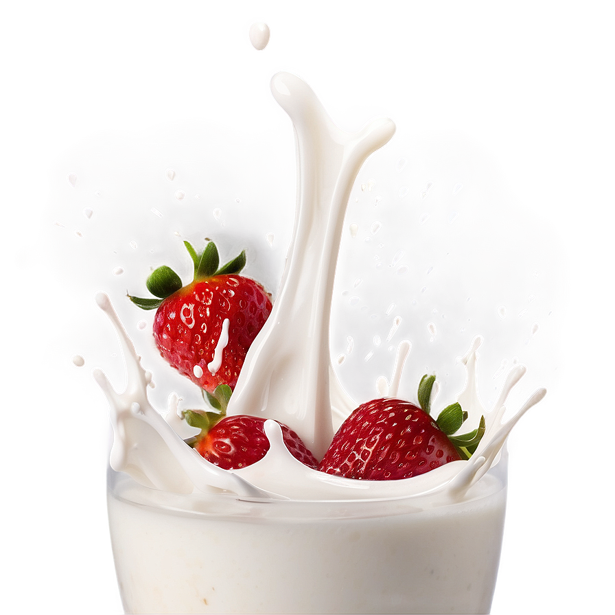 Milk Splash With Strawberries Png 39