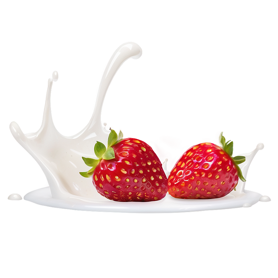 Milk Splash With Strawberries Png 52