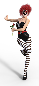 Mime Artist Red Hair3 D Model