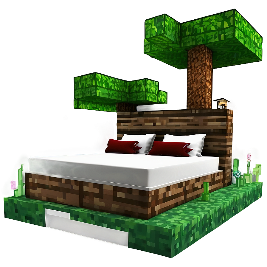 Minecraft Bed In Forest Png Ibl