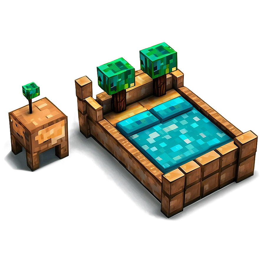 Minecraft Bed Top View Png Byb