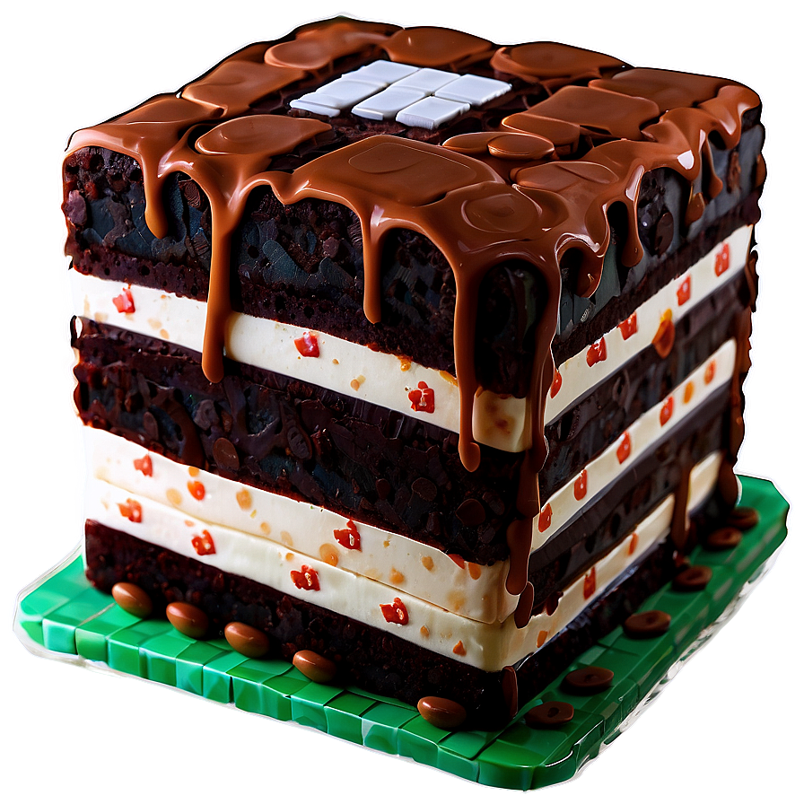 Minecraft Cake Chocolate Png Itq18