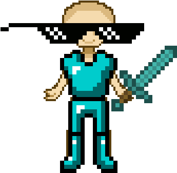 Minecraft Character With Diamond Armorand Sword