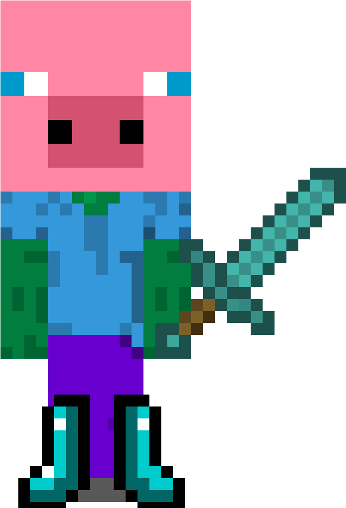 Minecraft Character With Diamond Sword.png