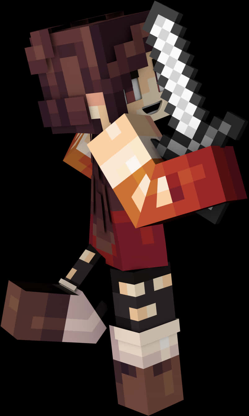 Minecraft_ Character_ With_ Sword