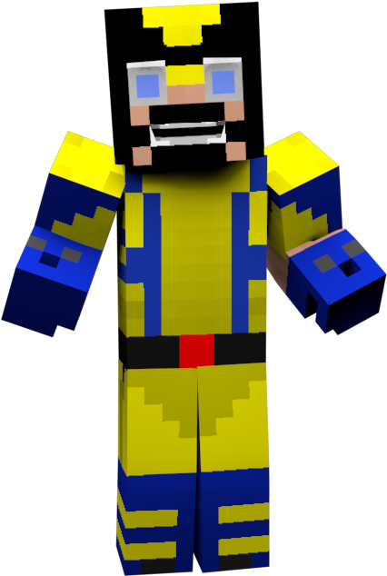 Minecraft Characterin Blueand Yellow