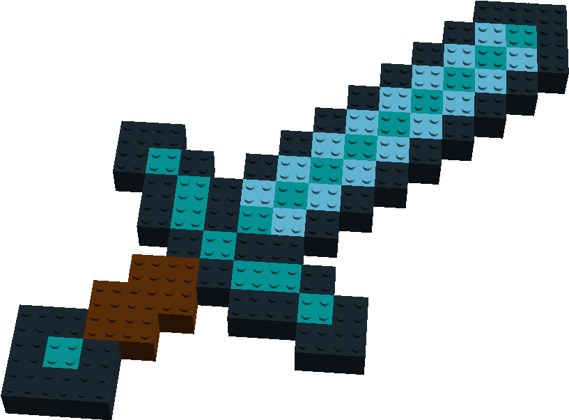 Minecraft Diamond Sword Pixel Art