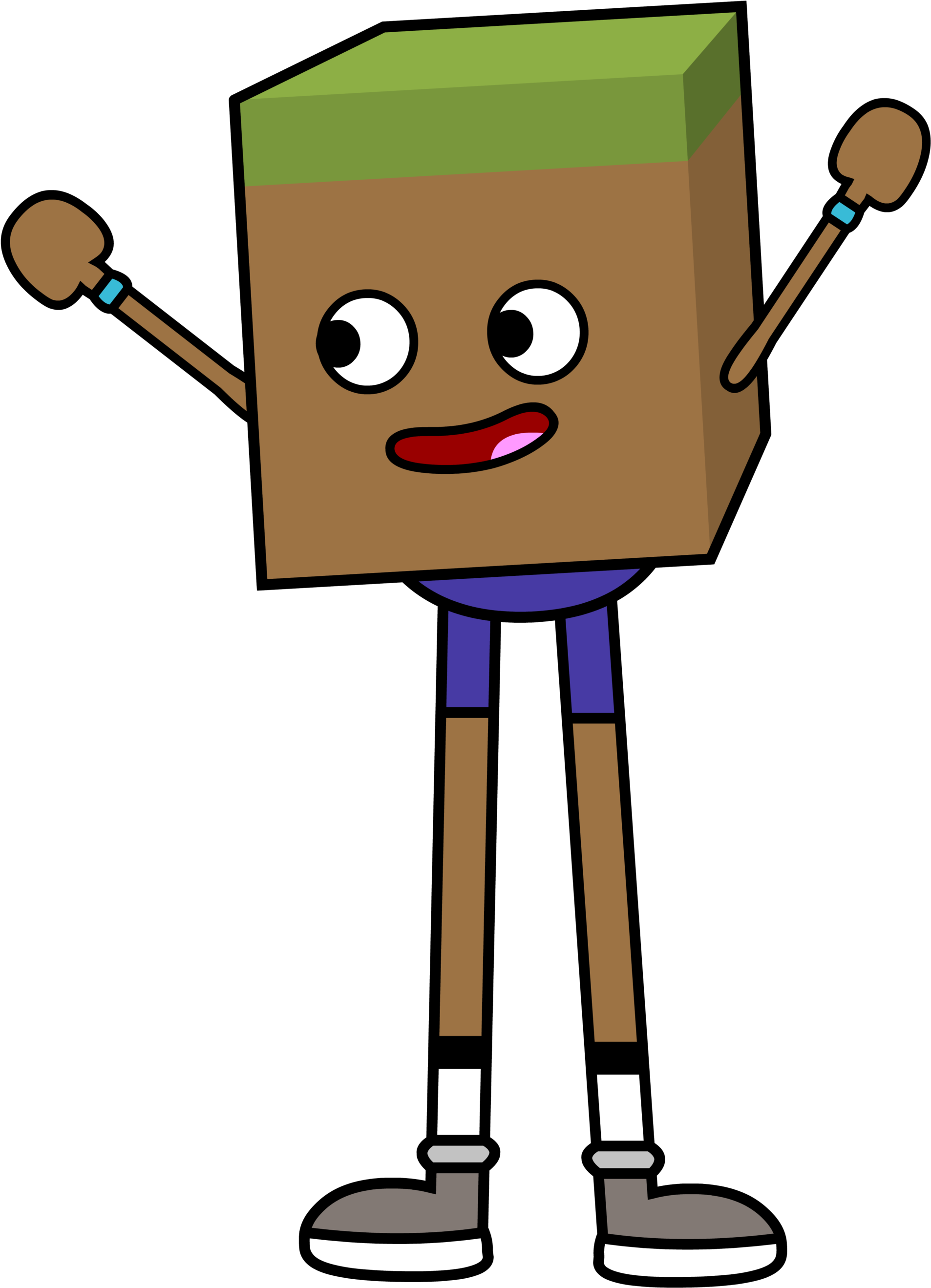 Minecraft Grass Block Character Cartoon