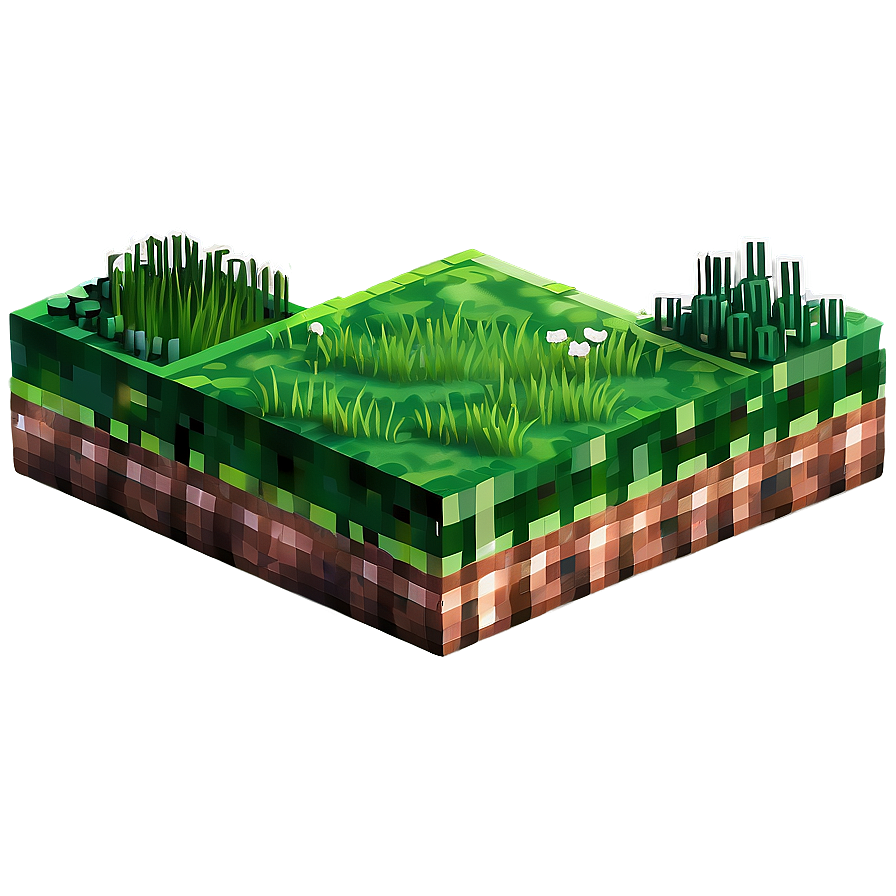 Minecraft Grass Block Flat Design Png 05252024