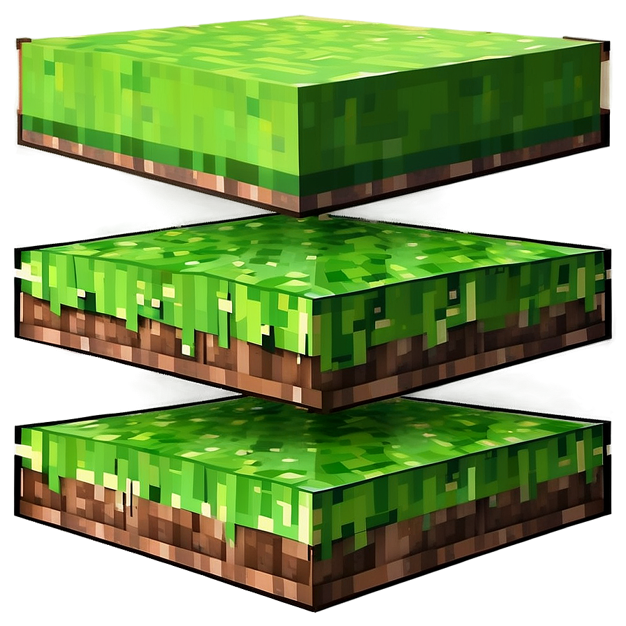 Minecraft Grass Block Flat Design Png Oit95