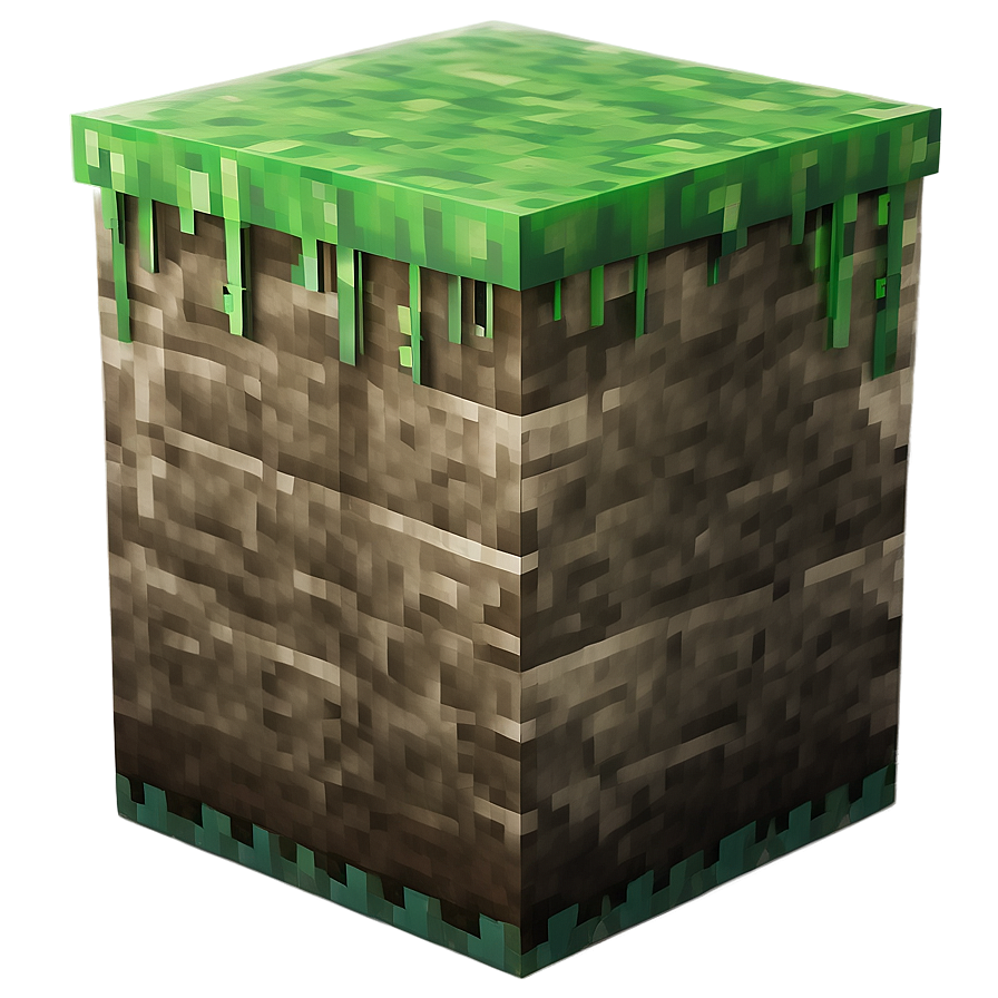 Minecraft Grass Block With Roots Png Dwl