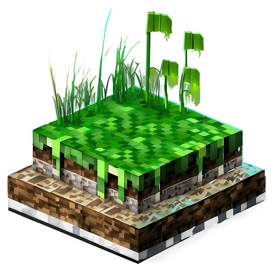 Minecraft Grass Block With Soil Layer Png Xog91