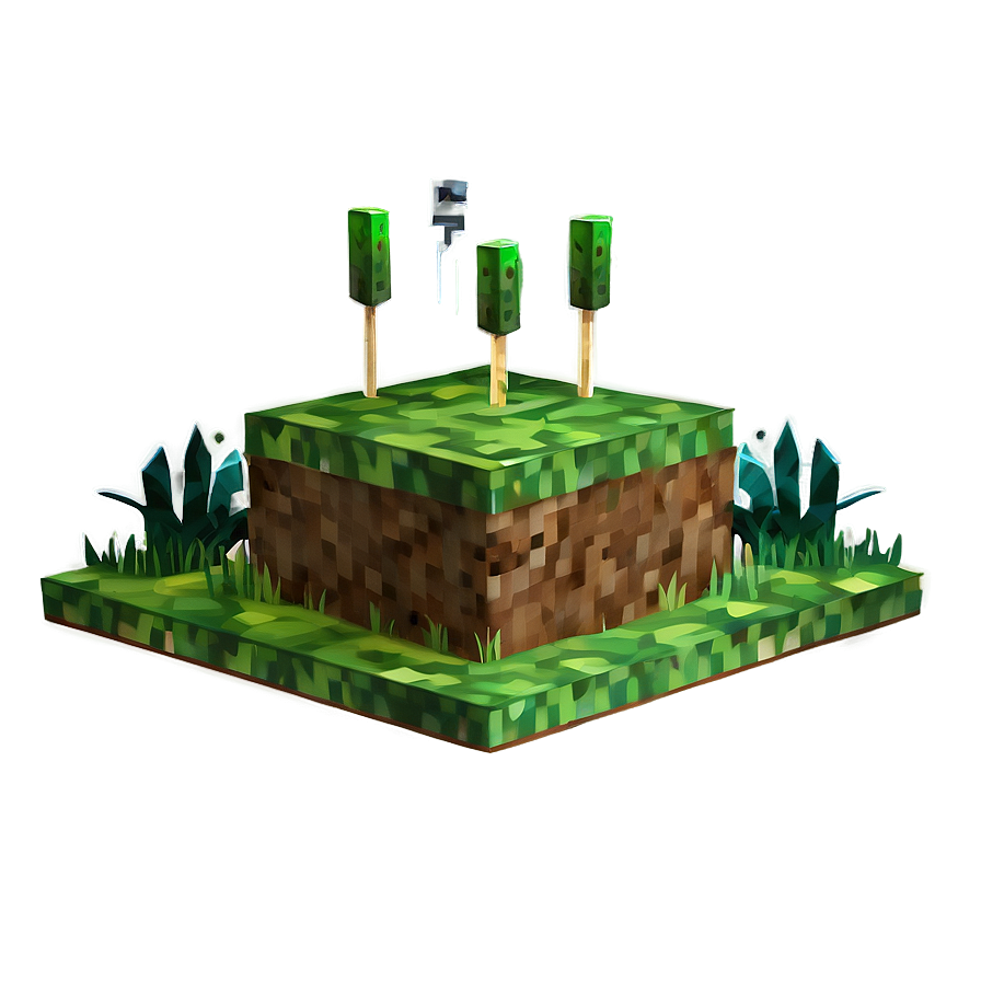 Minecraft Grass Cube Png Hin29