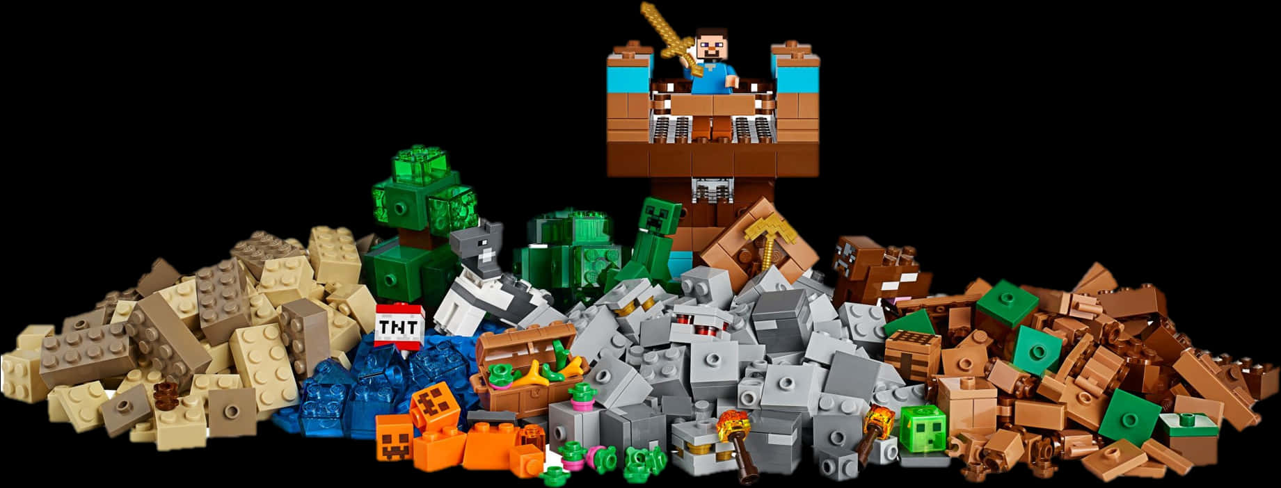Minecraft_ Mobs_and_ T N T_ Lego_ Setup