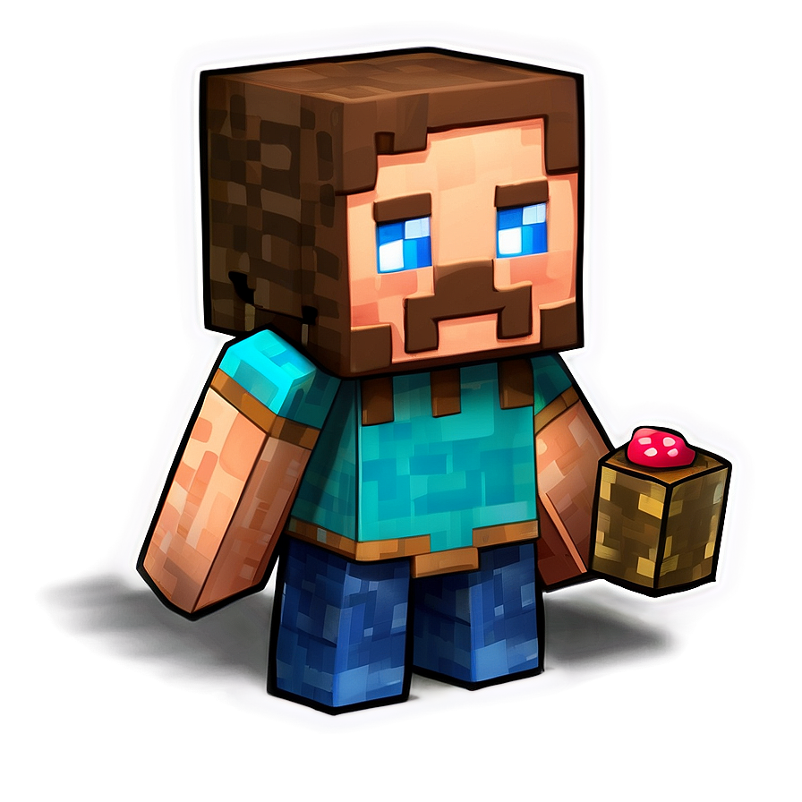 Minecraft Steve With Cake Png 05232024