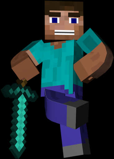 Minecraft Steve With Diamond Sword