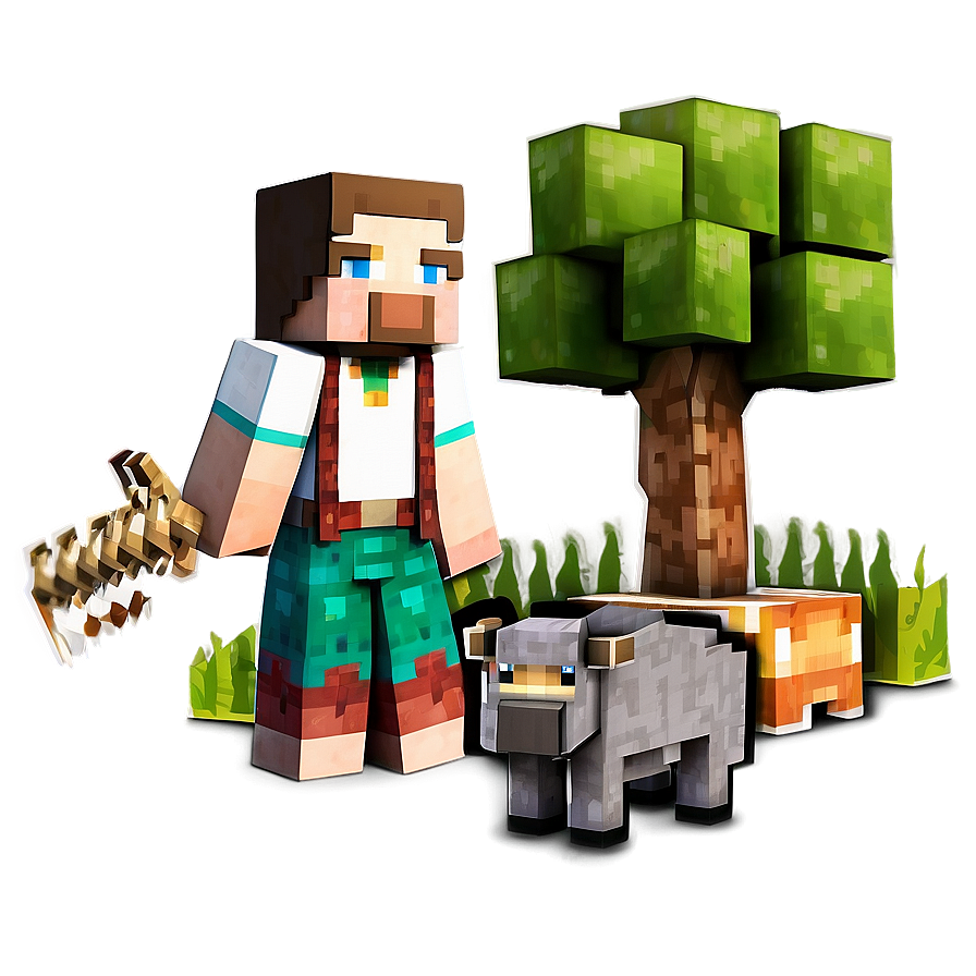 Minecraft Villager With Animals Png Fvs20