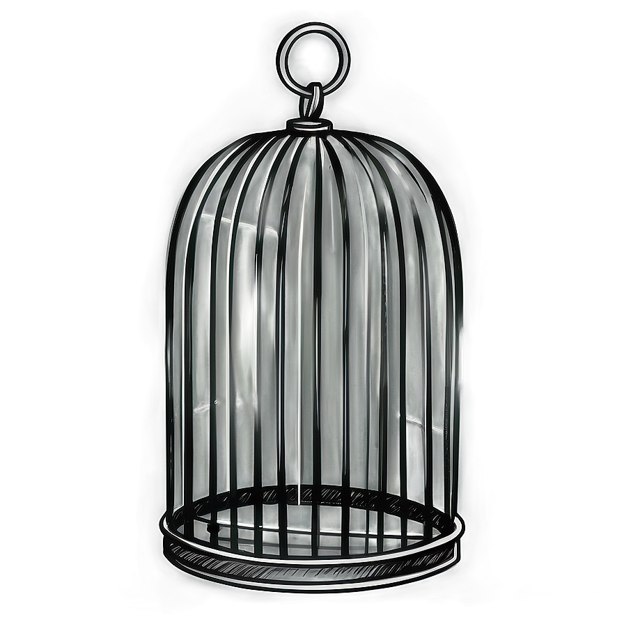 Minimalist Bird Cage Sketch Png Yfu72