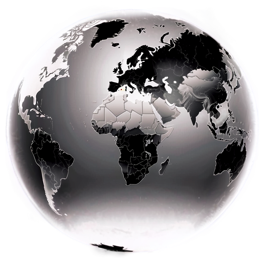 Minimalist Black And White Globe Png Jkd