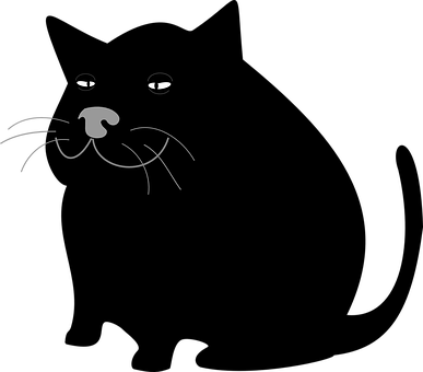 Minimalist Black Cat Graphic