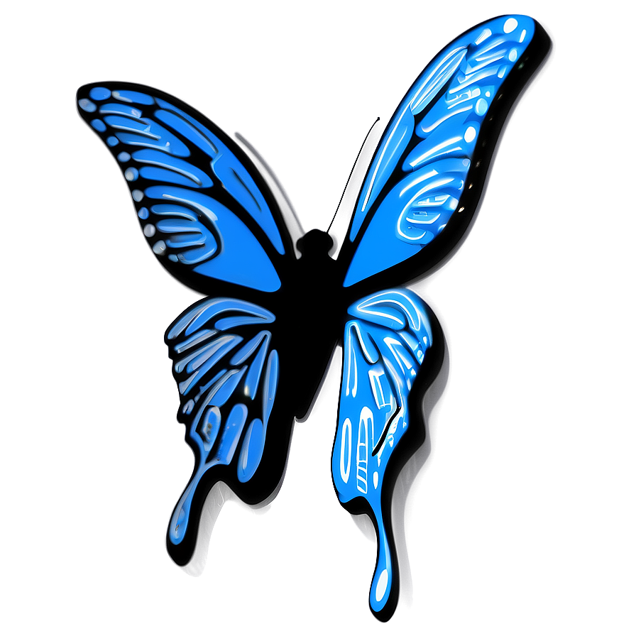 Minimalist Blue Butterfly Icon Png 05212024