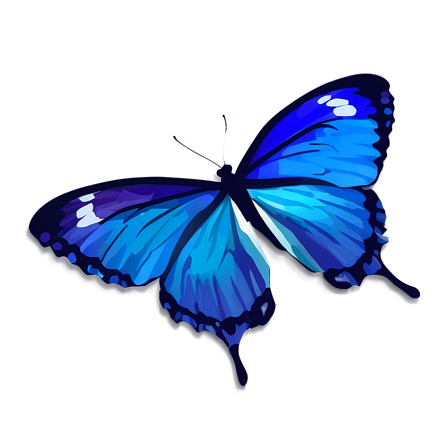 Minimalist Blue Butterfly Icon Png Hxf