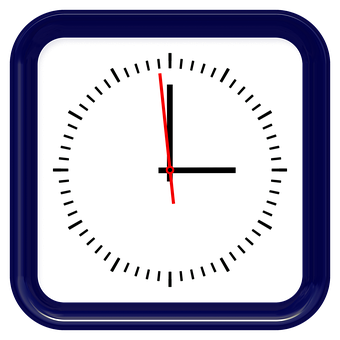 Minimalist Blue Square Clock