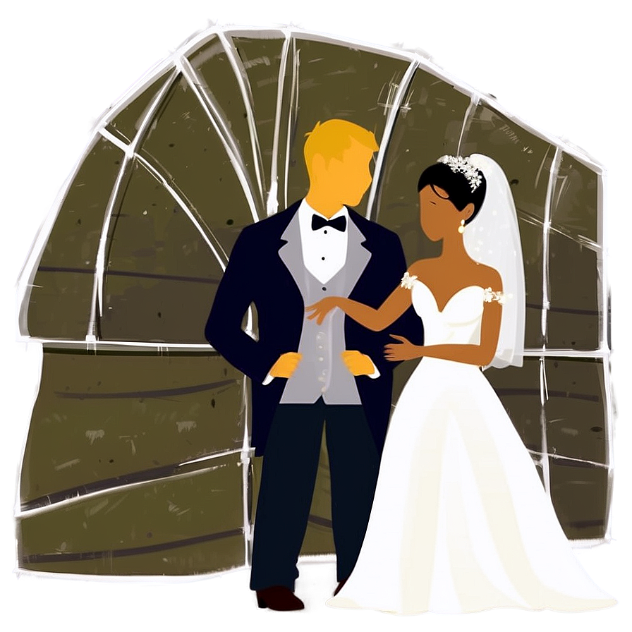 Minimalist Bride And Groom Png 06262024