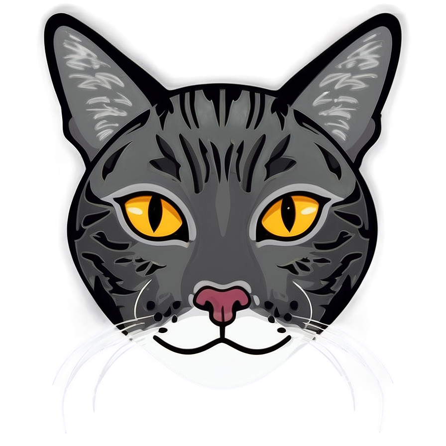 Minimalist Cat Head Outline Png 41