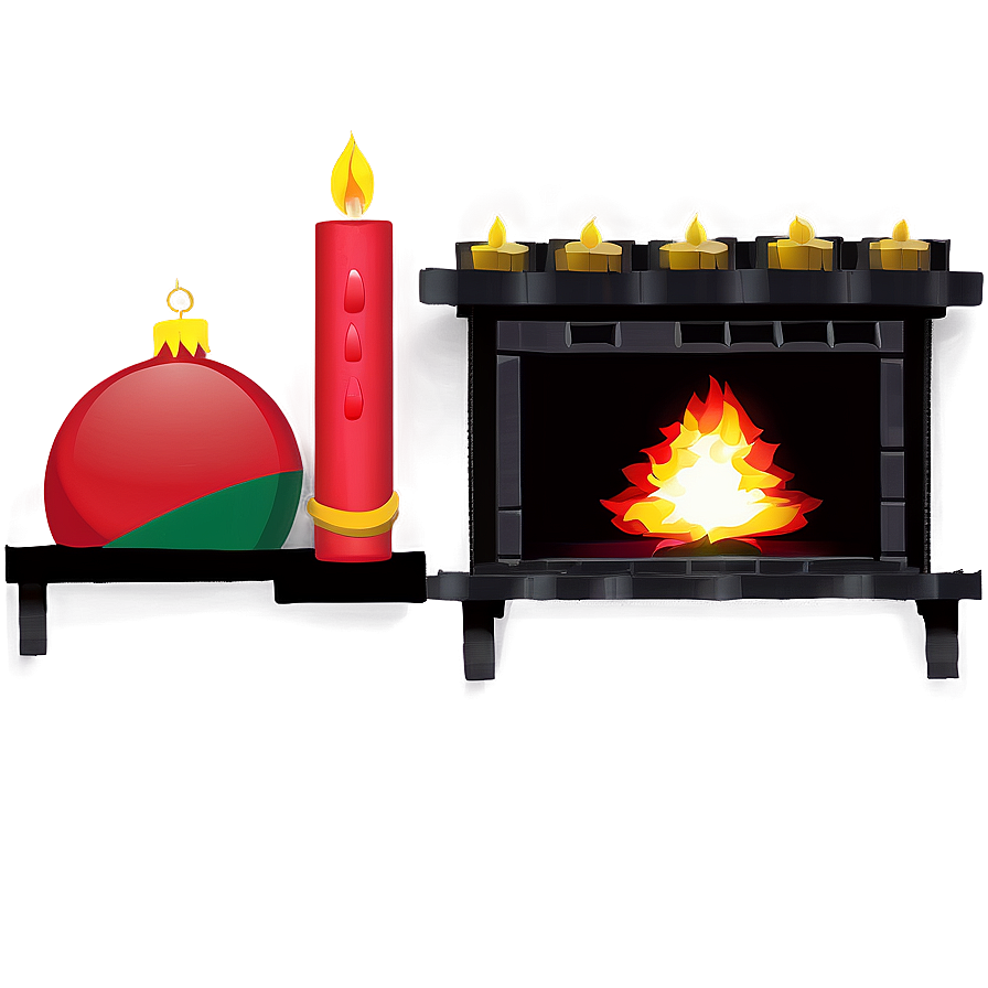 Minimalist Christmas Fireplace Png Pqi41